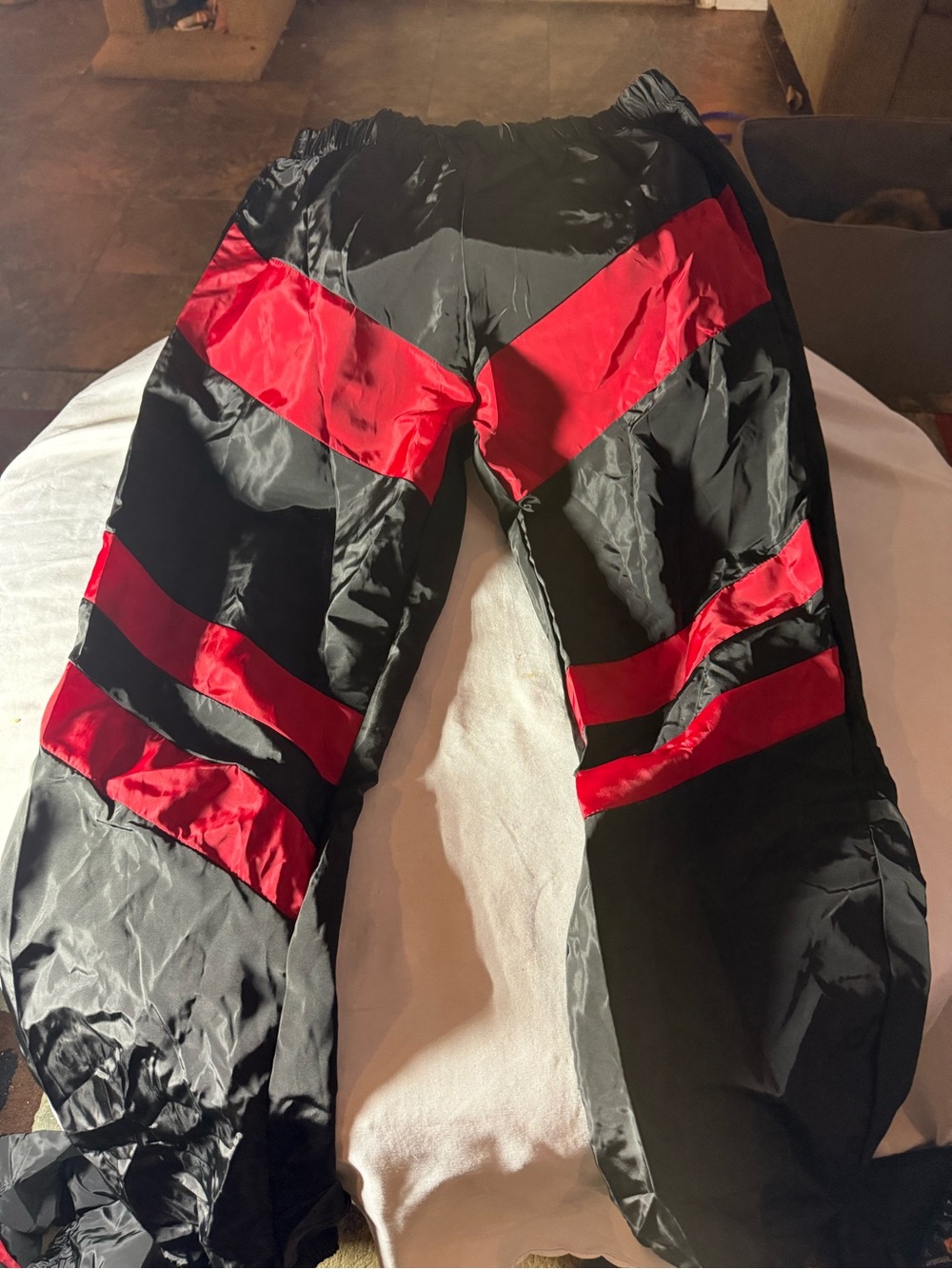 Black lightweight Windbreaker Jacket and Pants with Red Chevron Stripes-xl